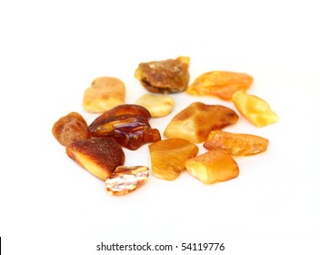 Amber Pieces Isolated On White