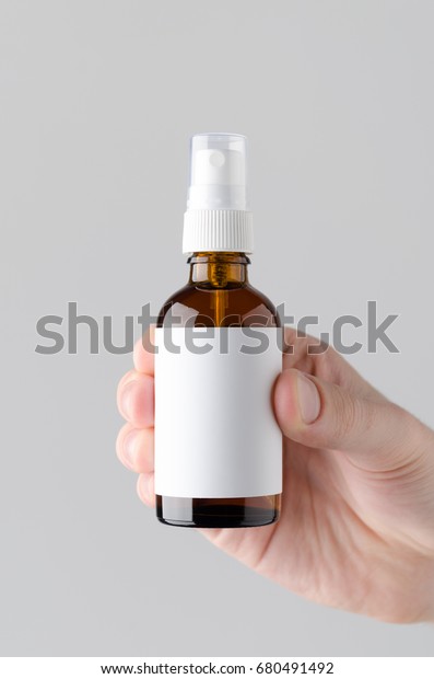 Download Amber Spray Bottle Mockup Blank Label Stock Photo Edit Now 680491492