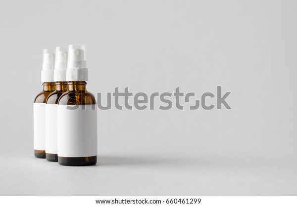 Download Amber Spray Bottle Mockup Three Bottles Stock Photo Edit Now 660461299