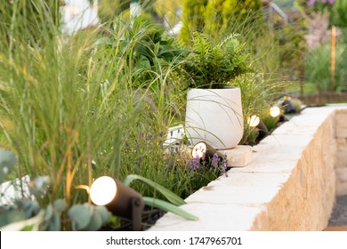 Ambient lighting on terrace and garden with rgb spots - Shutterstock ID 1747965701