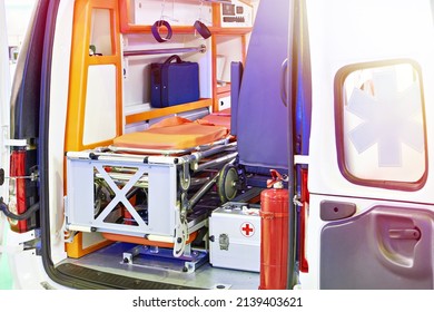 Ambulance Car Interior. Rear View