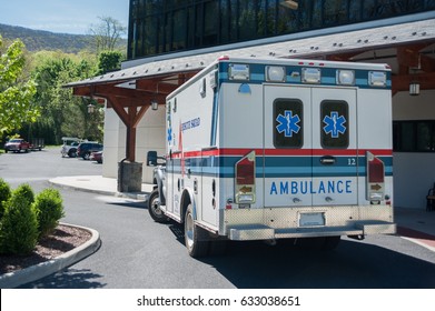 Ambulance At The Entrance Of An Emergency Room