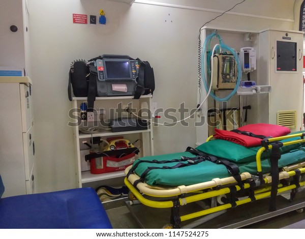 Ambulance Interior Details View Side Door Royalty Free