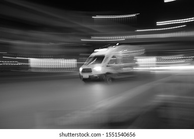 Ambulance Is Rushing To A Call To A Sick Call