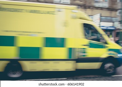 Ambulance Speeding To Accident - Abstract Motion Blur Shot. London UK