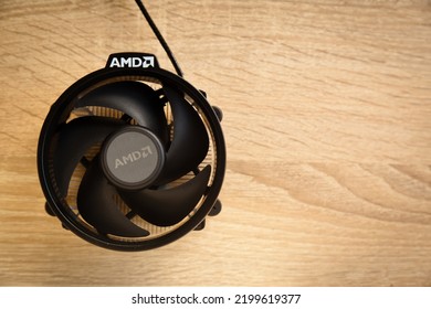 AMD Ryzen 5 CPU Cooler Black Fan For Desktop Computer, Istanbul Turkey Aug 27 2022