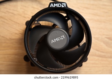 AMD Ryzen 5 CPU Cooler Black Fan For Desktop Computer, Istanbul Turkey Aug 27 2022