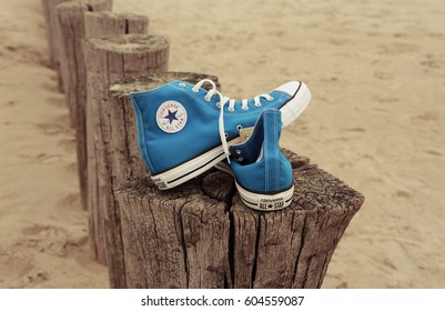 AMELAND, DUTCH - 12 AUGUST 2015.: CONVERSE ALL STAR. Converse Shoe.