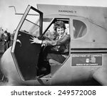 Amelia Earhart in Department of Commerce airplane, 1936.