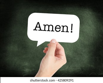 Amen Written On A Speechbubble