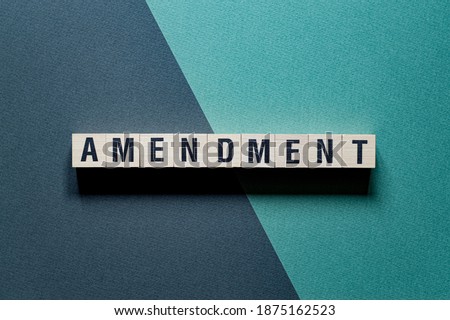Amendment word concept on cubes Foto d'archivio © 
