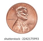 American 2022 one cent coin with President Lincoln