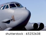 American B-52 Stratofortress Military Aircraft Bomber close-up view