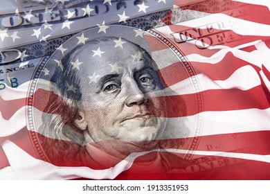 American Banknote And Flag Composite