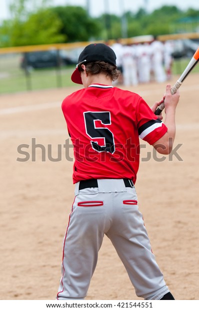 American Baseball Player Holding Bat During Stock Photo (Edit Now ...