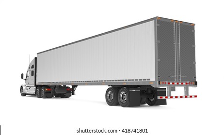 American Cargo Truck Isolated on White