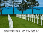 The American Cemetery near Colleville-sur-Mer, France overlooking Omaha Beach May 7, 2024