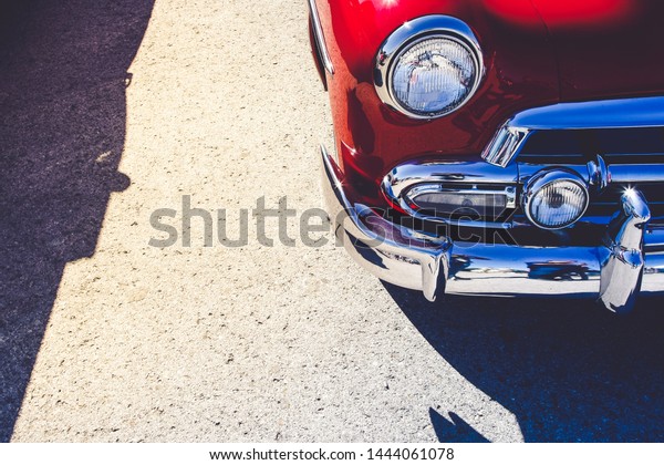 American classic\
vintage motor cars detail.\
