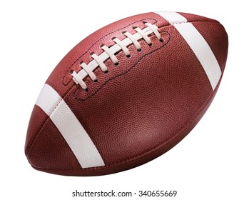 American college high school junior striped football isolated on white background diagonal in frame without shadow - Shutterstock ID 340655669