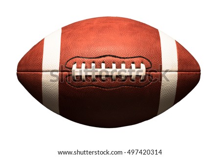 American college high school junior league football isolated on white background