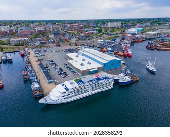 American Constitution cruise ship docked at New Bedford port in city of New Bedford, Massachusetts MA, USA.