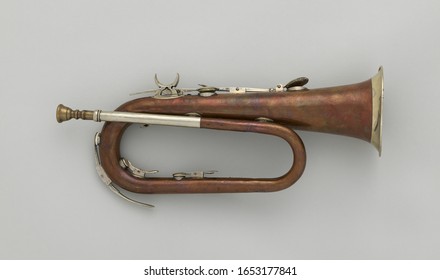 American Copper Keyed Bugle in E, Musical Instruments
