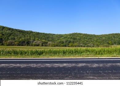 American Country Road Side View