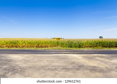 American Country Road Side View