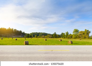 American Country Road Side View