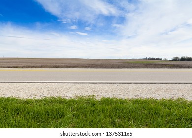 American Country Road Side View