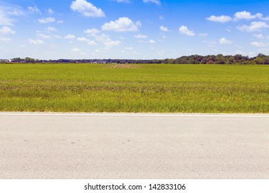 American Country Road Side View