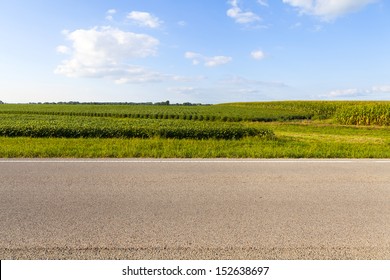 American Country Road Side View 