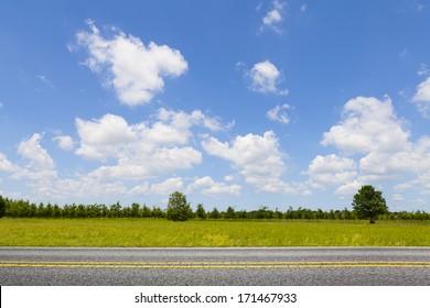 American Country Road Side View 