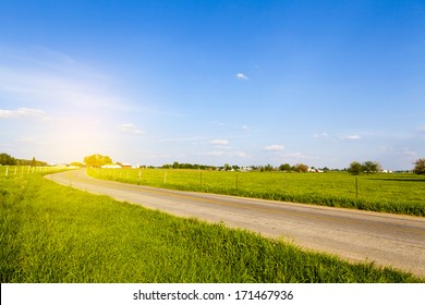 American Country Road Side View 