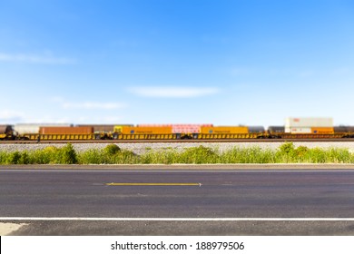 American Country Road Side View 