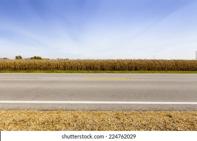 American Country Road Side View 