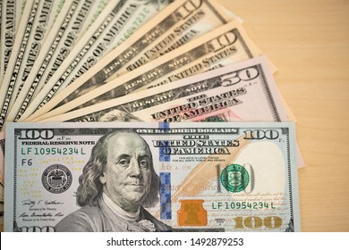 American Dollar Bills Placed On Desk Stock Photo 1492879253 | Shutterstock