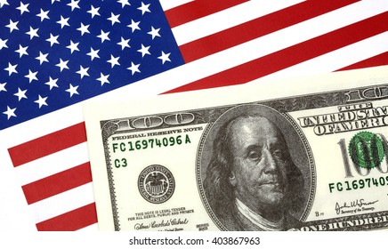 American Dollar On American Flag Stock Photo 403867963 | Shutterstock