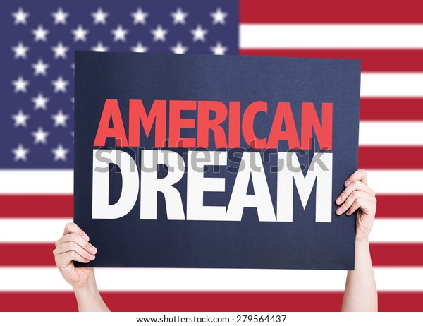 American Dream card with\
USA background