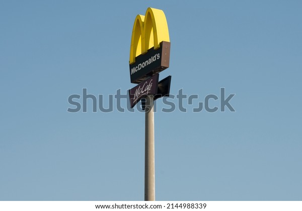 American fast food company McDonald\'s restaurant\
on March 26,2022 in Warsaw,\
Poland.
