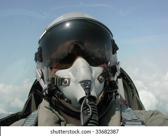 American Fighter Pilot in Flight