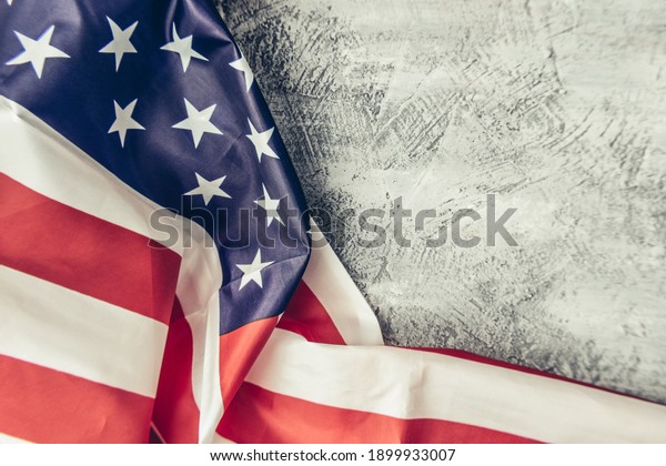 American Flag Background\
on wooden table