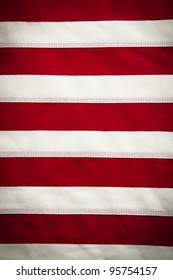 American Flag Background With Red And White Stripes