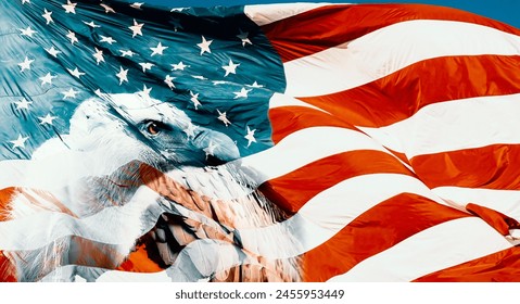 American flag bald eagle emblem election day banner independence space text - Powered by Shutterstock