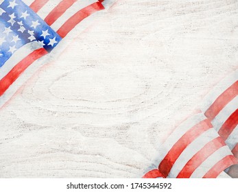 American Flag  Beautiful greeting card  Close  up  view from above  National holiday concept  Congratulations for family  relatives  friends   colleagues