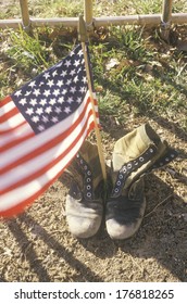 American Flag Between Two Army Boots, Washington, D.C.