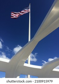 American Flag Blue Sky And Clouds