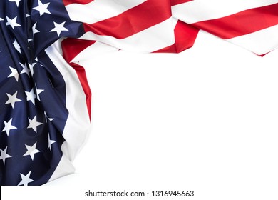  American flag border isolated on white - Image