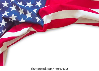 American flag border isolated on white background