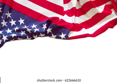 American Flag Border Isolated On White Background